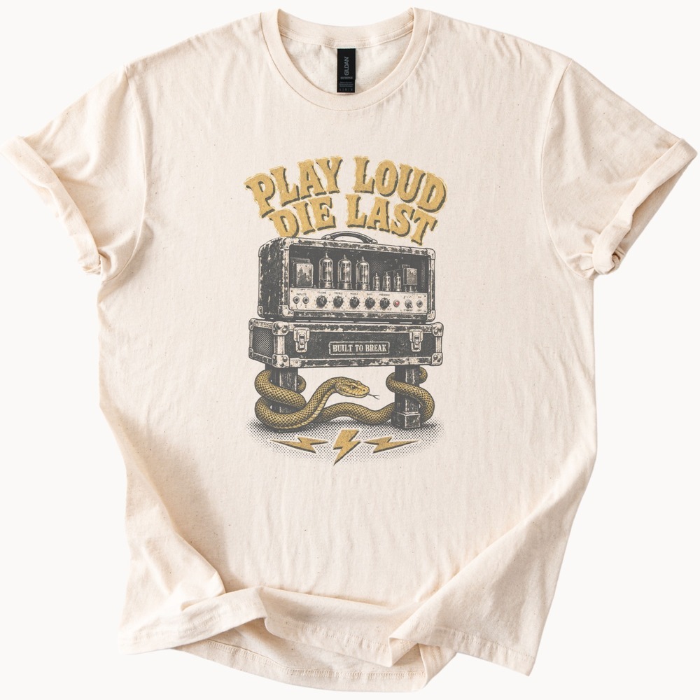 Play Loud Die Last Halftone Art Tee